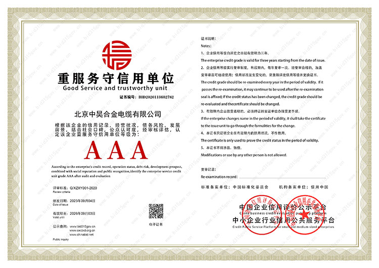 重服務(wù)守信用單位